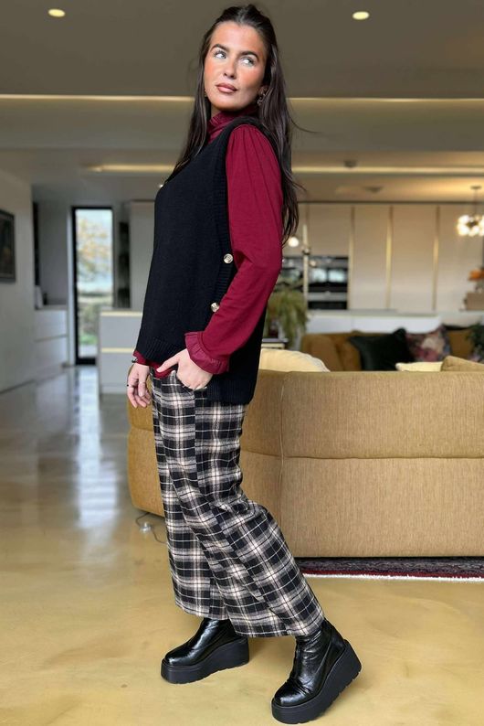 Meridith Button Side Knit Black /27=